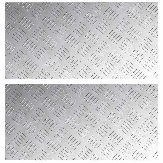 Dischi Quadrati 2 pcs Argento 60 x 30 cm Alluminio 4104297