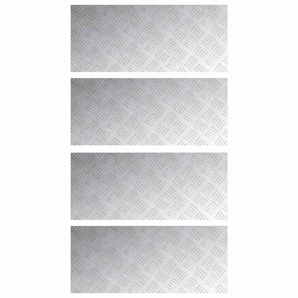 Dischi Quadrati 4 pcs Argento 70 x 30 cm Alluminio 4104300
