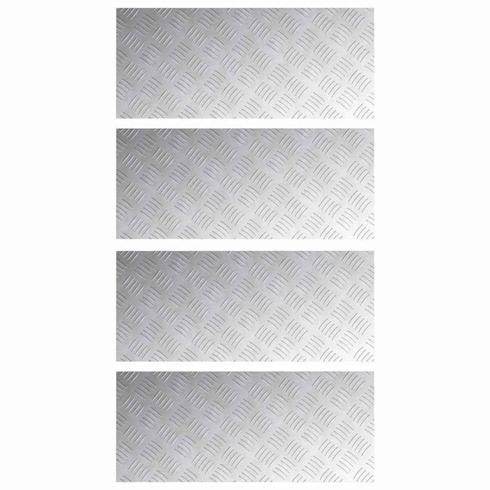 Dischi Quadrati 4 pcs Argento 70 x 30 cm Alluminio 4104300