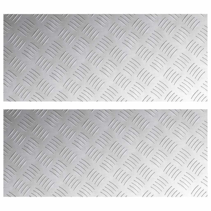 Dischi Quadrati 2 pcs Argento 70 x 30 cm Alluminio 4104301