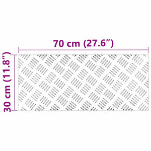 Dischi Quadrati 2 pcs Argento 70 x 30 cm Alluminio 4104301