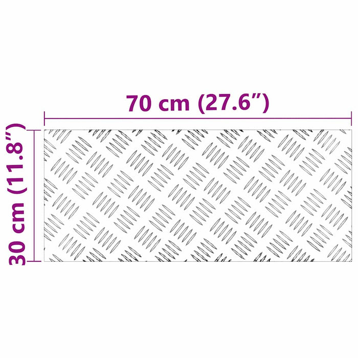 Dischi Quadrati 2 pcs Argento 70 x 30 cm Alluminio 4104301