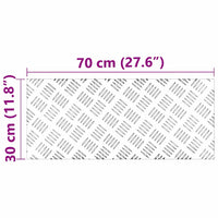 Dischi Quadrati 4 pcs Argento 70 x 30 cm Alluminio 4104302