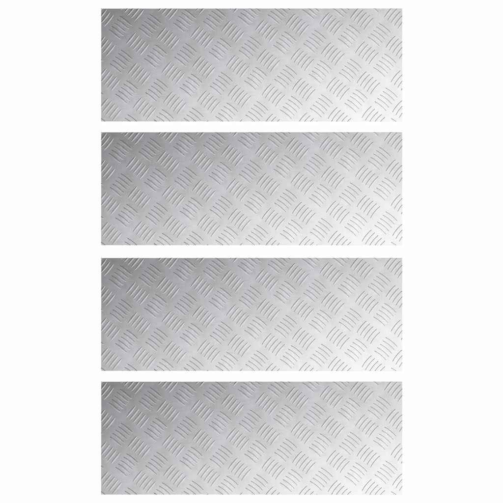 Dischi Quadrati 4 pcs Argento 80 x 30 cm Alluminio 4104304