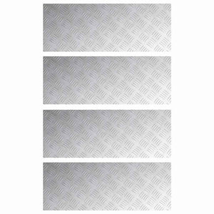 Dischi Quadrati 4 pcs Argento 80 x 30 cm Alluminio 4104304