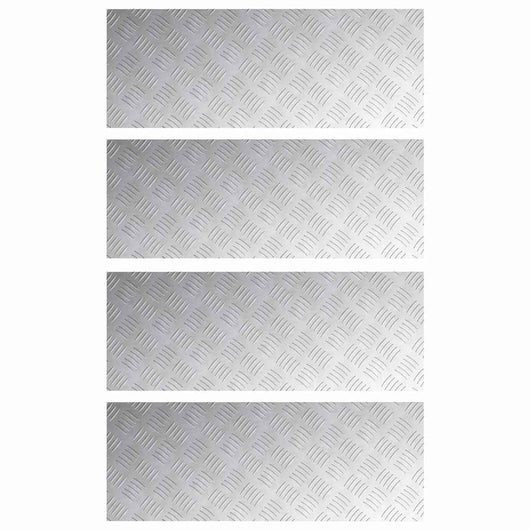Dischi Quadrati 4 pcs Argento 80 x 30 cm Alluminio 4104304
