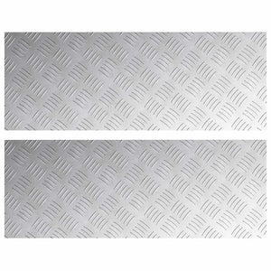 Dischi Quadrati 2 pcs Argento 80 x 30 cm Alluminio 4104305