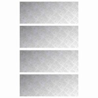 Dischi Quadrati 4 pcs Argento 80 x 30 cm Alluminio 4104306