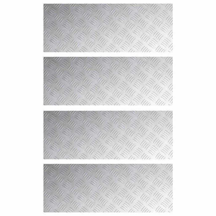 Dischi Quadrati 4 pcs Argento 80 x 30 cm Alluminio 4104306