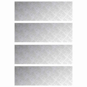 Dischi Quadrati 4 pcs Argento 90 x 30 cm Alluminio 4104308