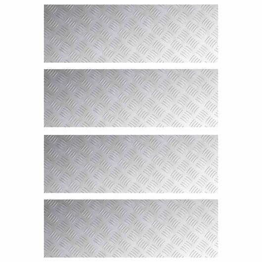 Dischi Quadrati 4 pcs Argento 90 x 30 cm Alluminio 4104308