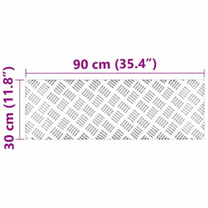 Dischi Quadrati 2 pcs Argento 90 x 30 cm Alluminio 4104309