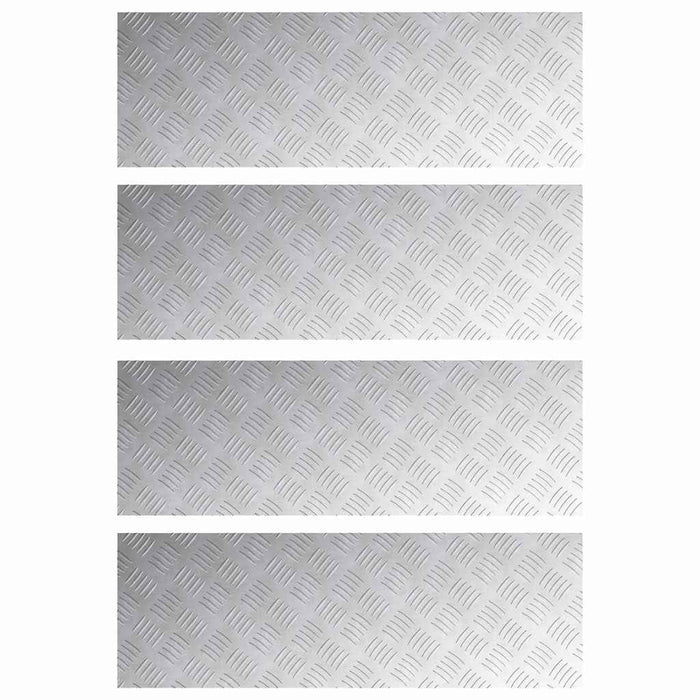 Dischi Quadrati 4 pcs Argento 90 x 30 cm Alluminio 4104310