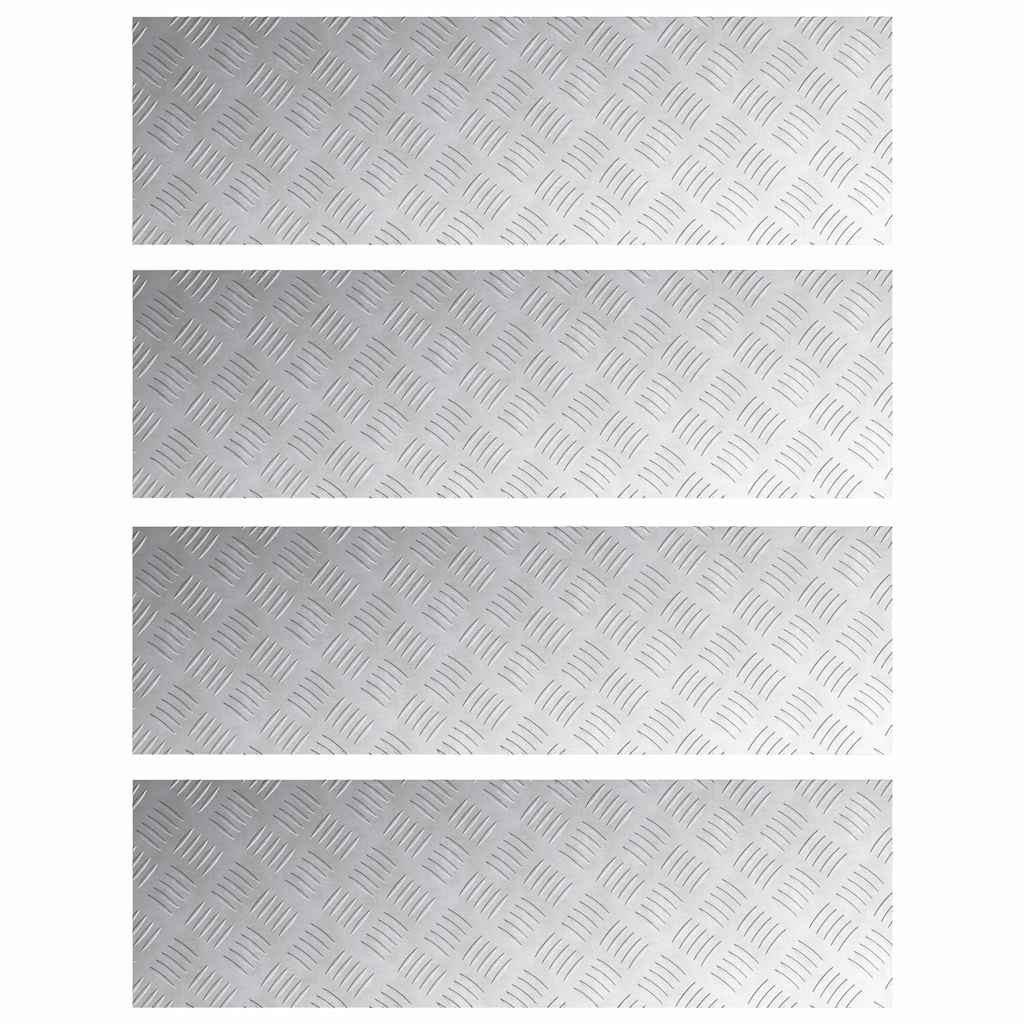 Dischi Quadrati 4 pcs Argento 100 x 30 cm Alluminio 4104312