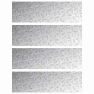 Dischi Quadrati 4 pcs Argento 100 x 30 cm Alluminio 4104312