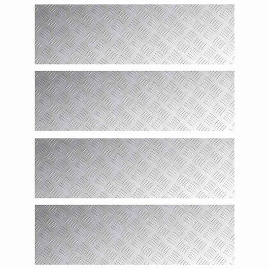 Dischi Quadrati 4 pcs Argento 100 x 30 cm Alluminio 4104312