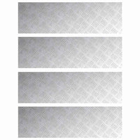Dischi Quadrati 4 pcs Argento 100 x 30 cm Alluminio 4104314