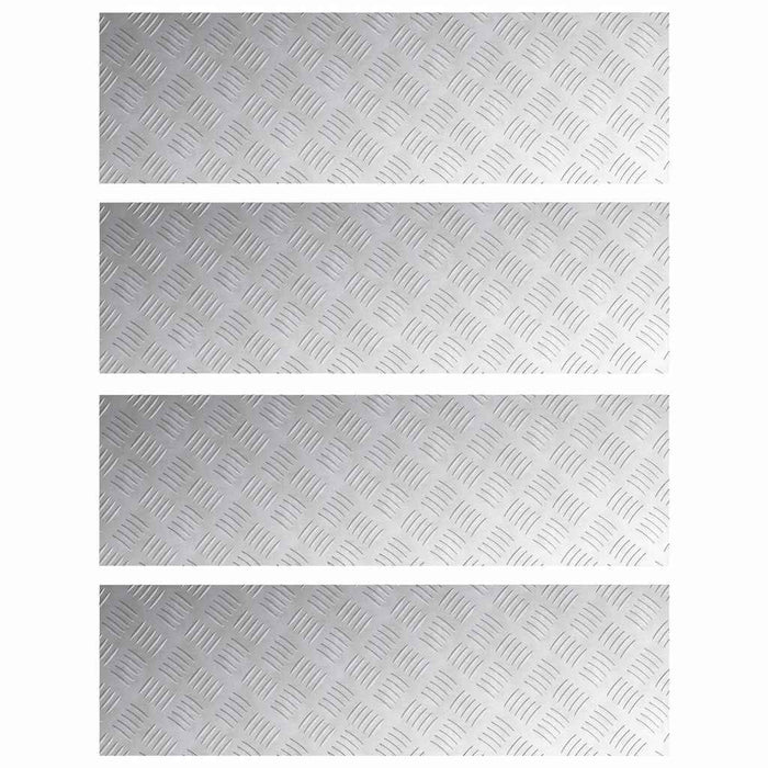 Dischi Quadrati 4 pcs Argento 100 x 30 cm Alluminio 4104314