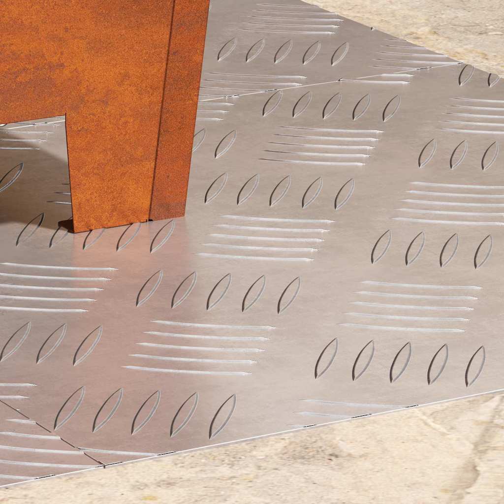 Piastre in Alluminio a Scacchi 4 pcs Antiscivolo 40x40 cm 4104316