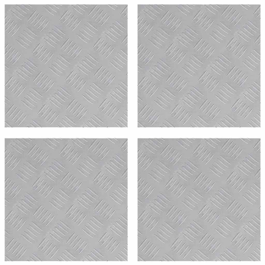 Piastre in Alluminio a Scacchi 4 pcs Antiscivolo 40x40 cm 4104316