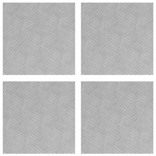 Piastre in Alluminio a Scacchi 4 pcs Antiscivolo 40x40 cm 4104316
