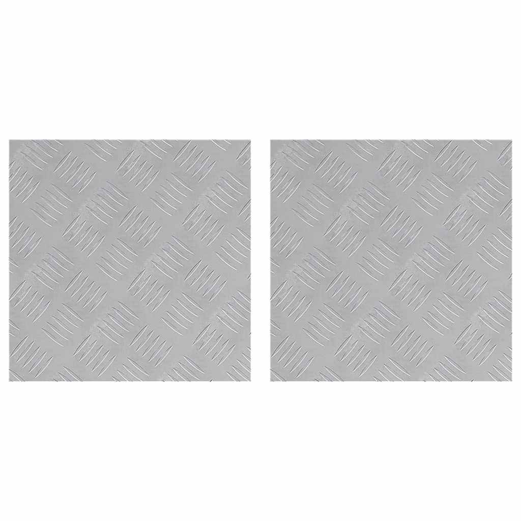 Dischi Quadrati 2 pcs Argento 40 x 40 cm Alluminio 4104317