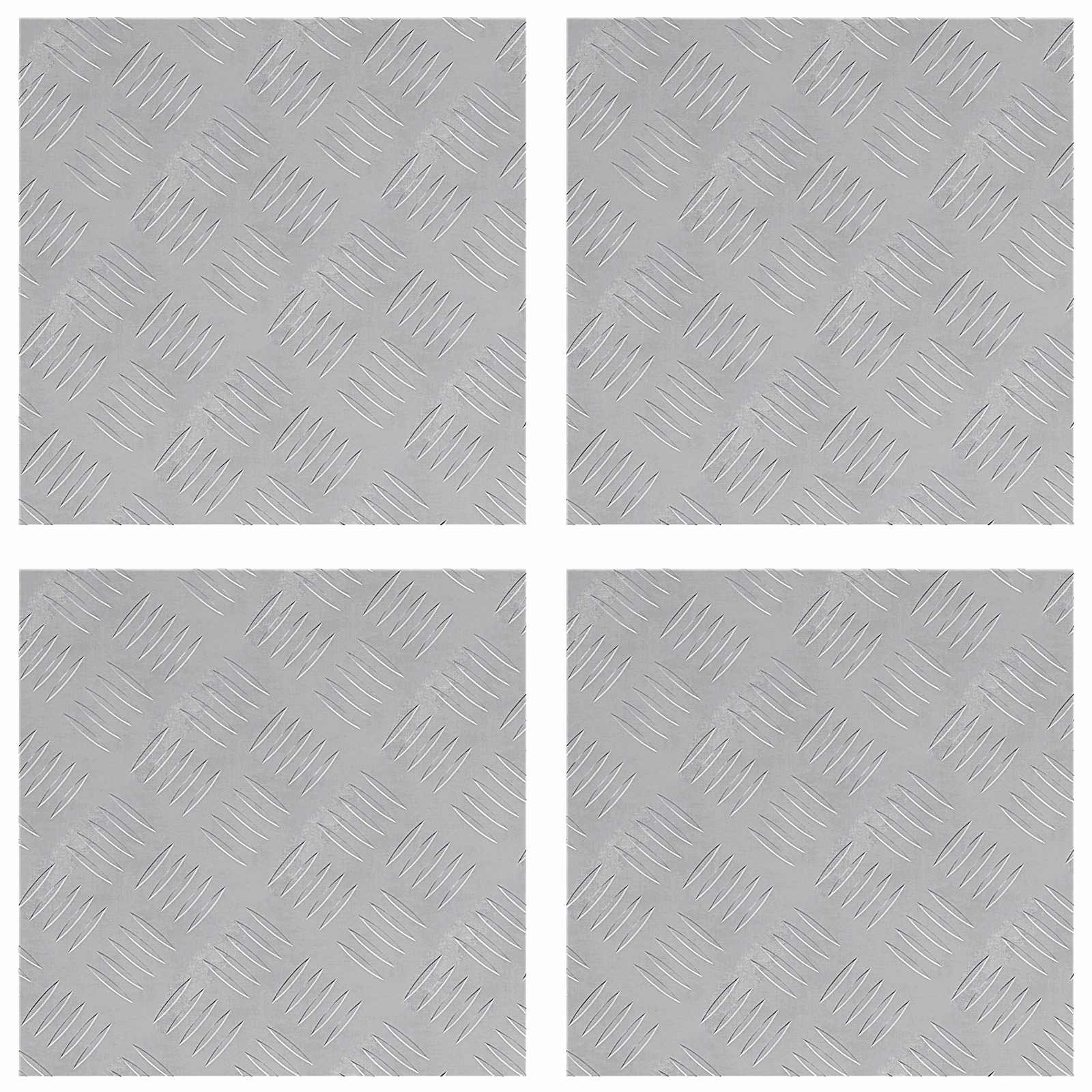 Dischi Quadrati 4 pcs Argento 40 x 40 cm Alluminio 4104318