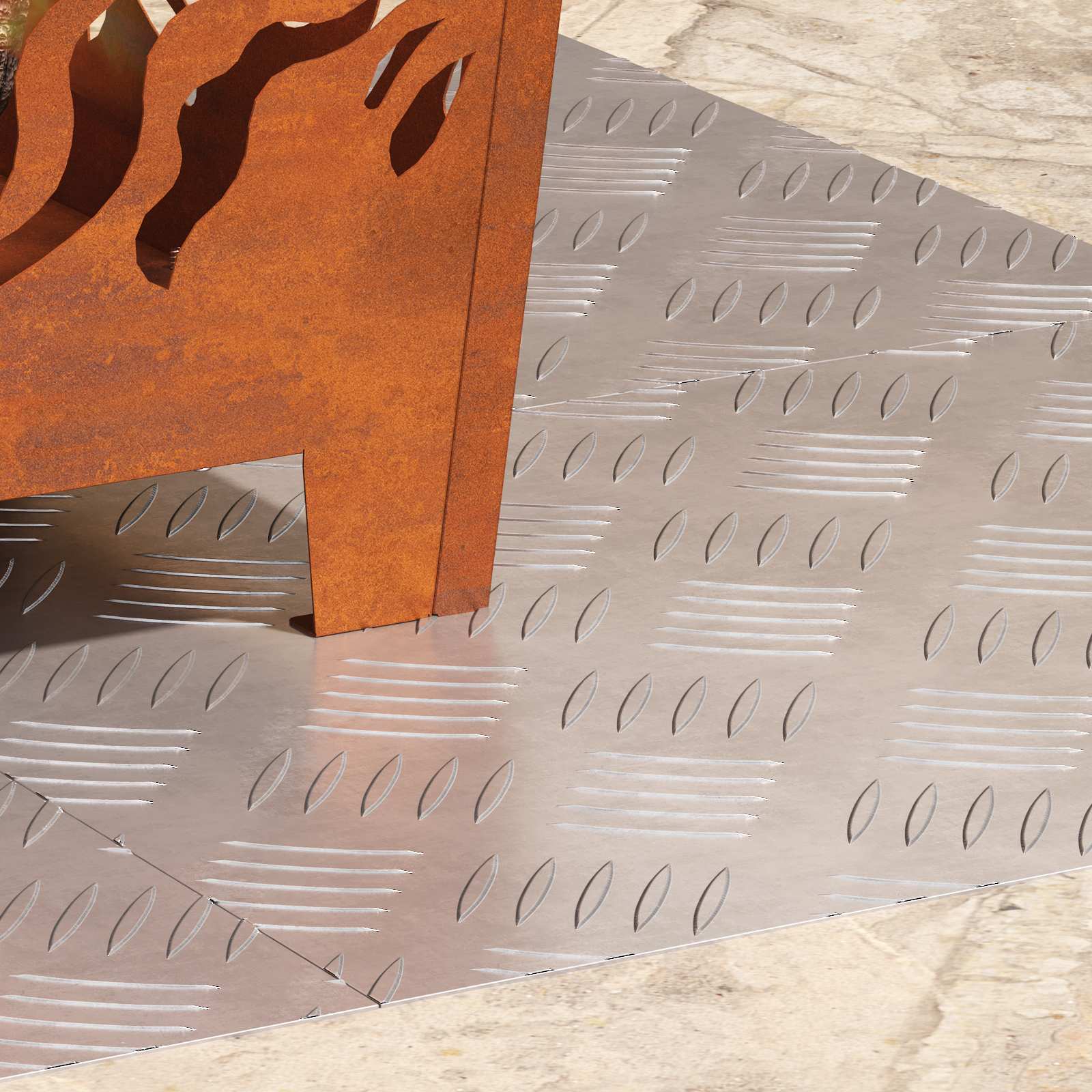 Dischi Quadrati 4 pcs Argento 50 x 40 cm Alluminio 4104320