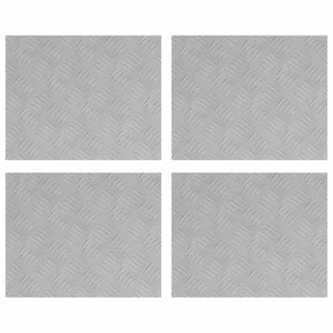 Dischi Quadrati 4 pcs Argento 50 x 40 cm Alluminio 4104320