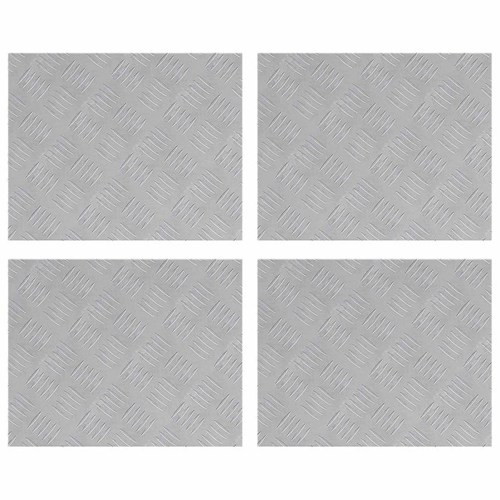 Dischi Quadrati 4 pcs Argento 50 x 40 cm Alluminio 4104322