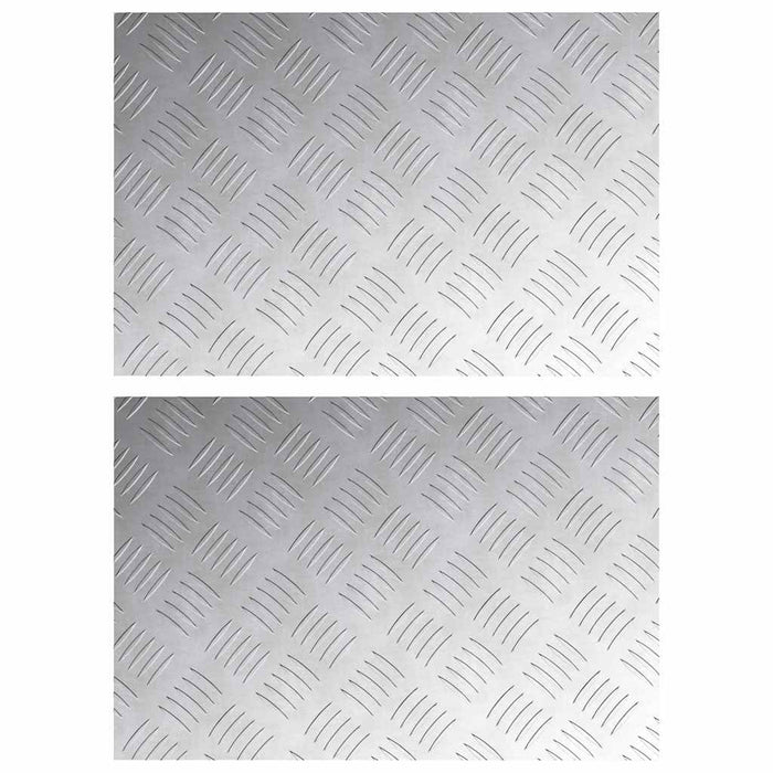 Dischi Quadrati 2 pcs Argento 60 x 40 cm Alluminio 4104323