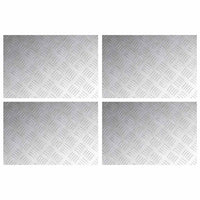 Dischi Quadrati 4 pcs Argento 60 x 40 cm Alluminio 4104324