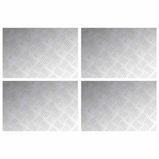 Dischi Quadrati 4 pcs Argento 60 x 40 cm Alluminio 4104324