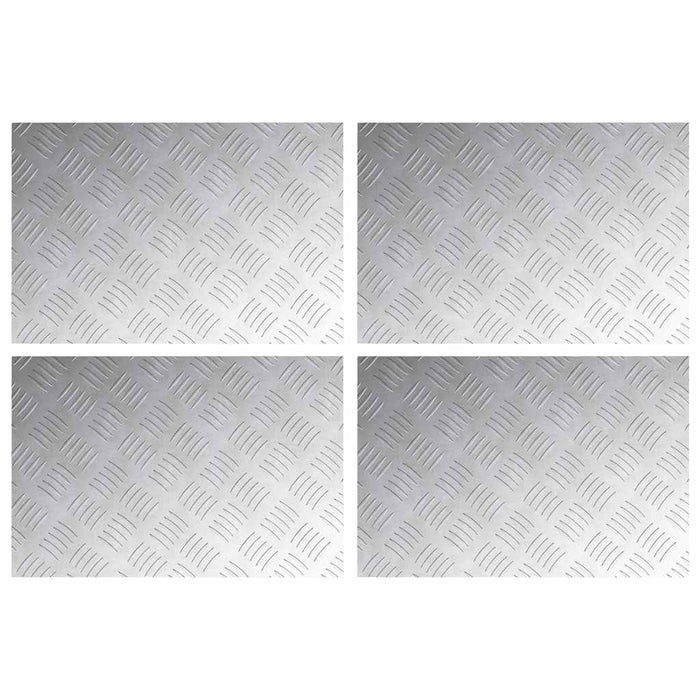 Dischi Quadrati 4 pcs Argento 60 x 40 cm Alluminio 4104324