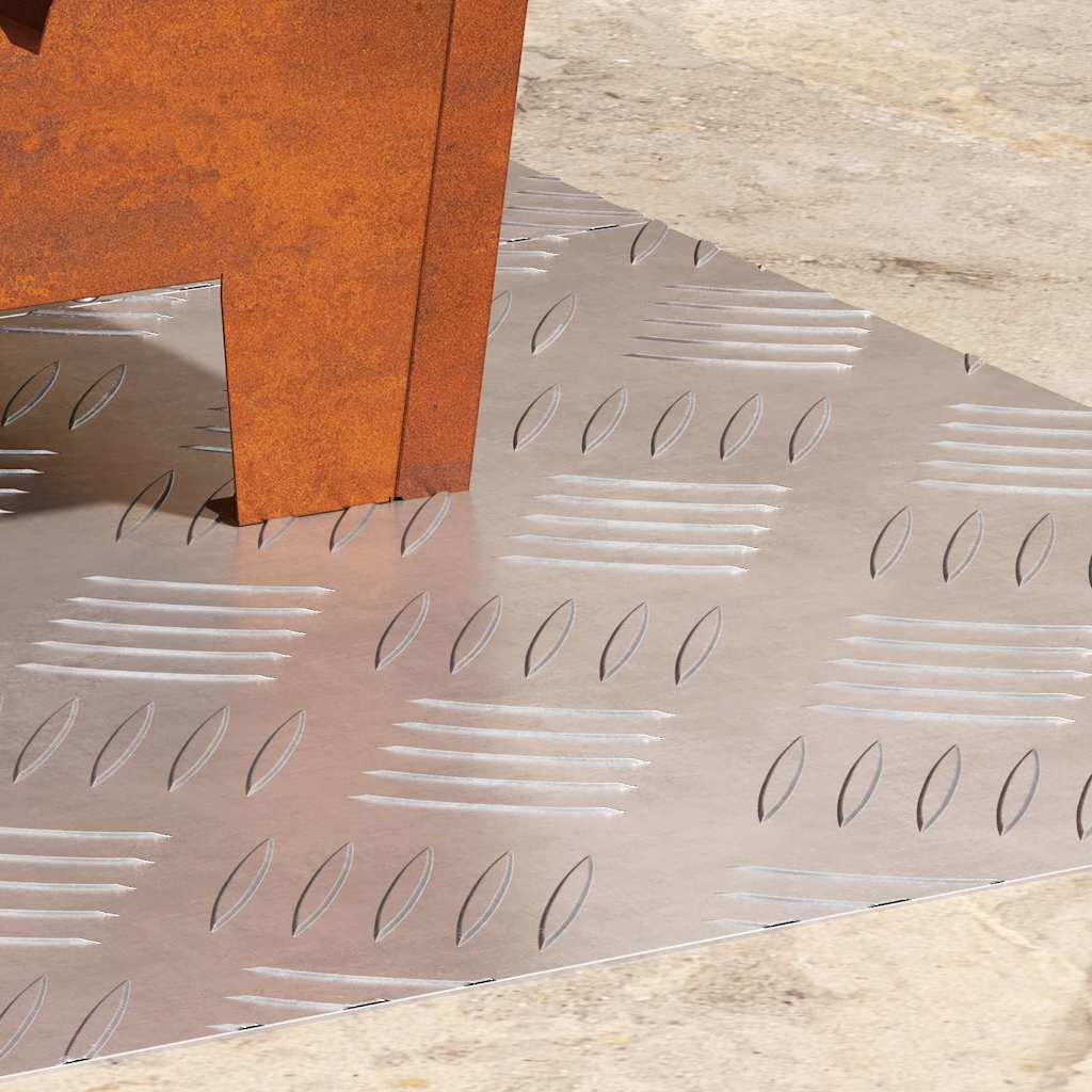 Dischi Quadrati 2 pcs Argento 60 x 40 cm Alluminio 4104325