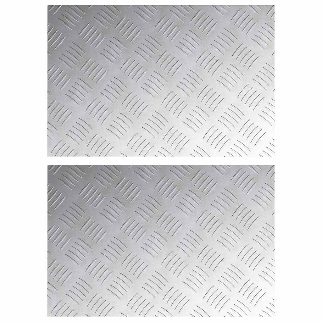 Dischi Quadrati 2 pcs Argento 60 x 40 cm Alluminio 4104325