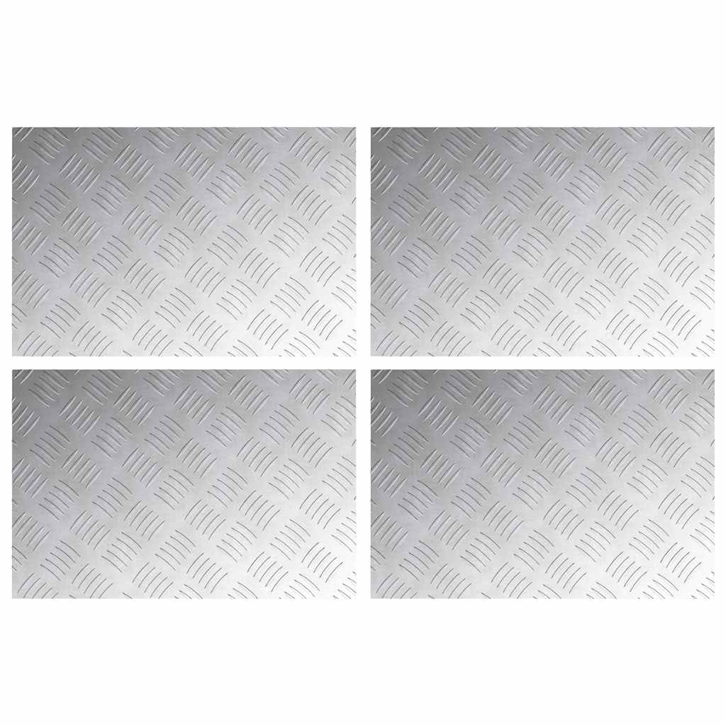 Dischi Quadrati 4 pcs Argento 60 x 40 cm Alluminio 4104326