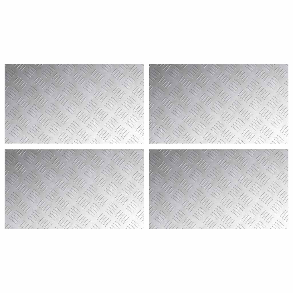 Dischi Quadrati 4 pcs Argento 70 x 40 cm Alluminio 4104328