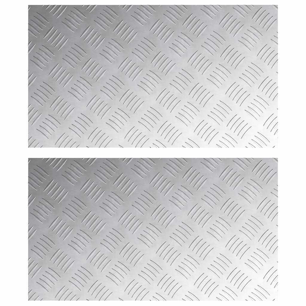 Dischi Quadrati 2 pcs Argento 70 x 40 cm Alluminio 4104329