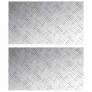 Dischi Quadrati 2 pcs Argento 70 x 40 cm Alluminio 4104329