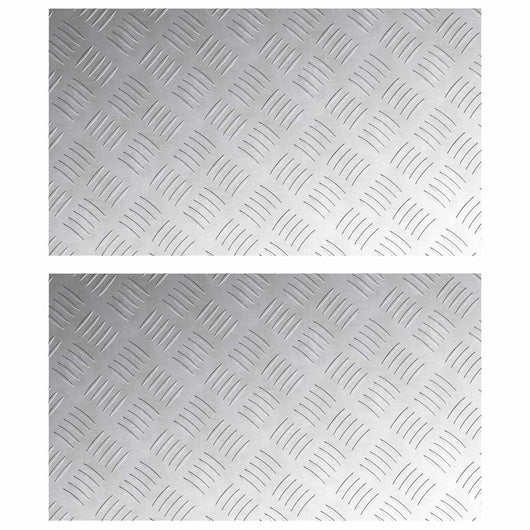 Dischi Quadrati 2 pcs Argento 70 x 40 cm Alluminio 4104329