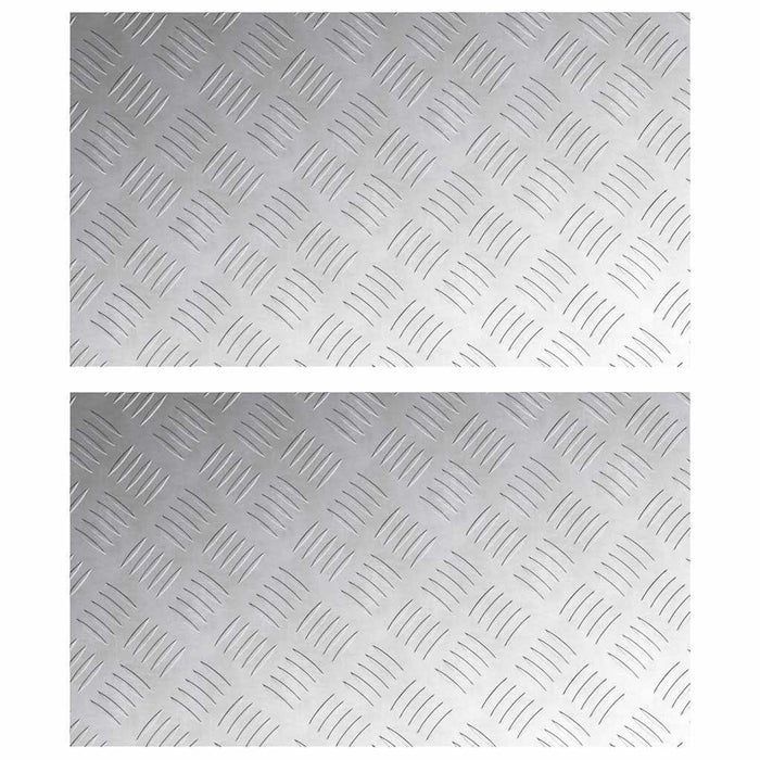 Dischi Quadrati 2 pcs Argento 70 x 40 cm Alluminio 4104329