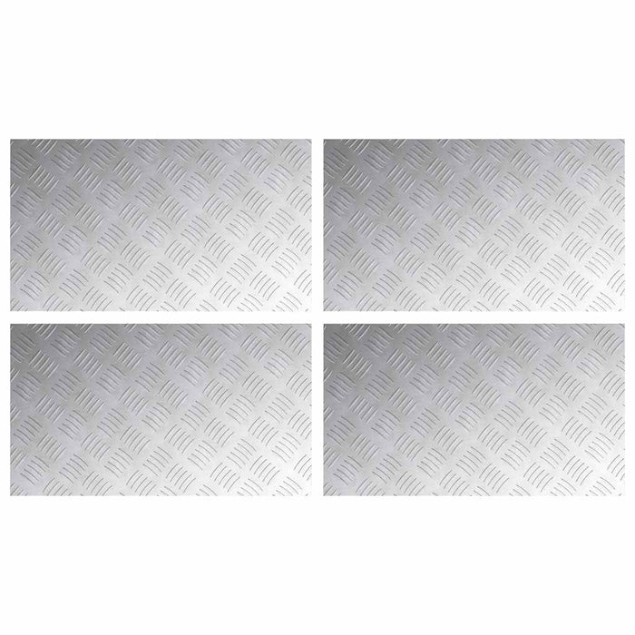 Dischi Quadrati 4 pcs Argento 70 x 40 cm Alluminio 4104330