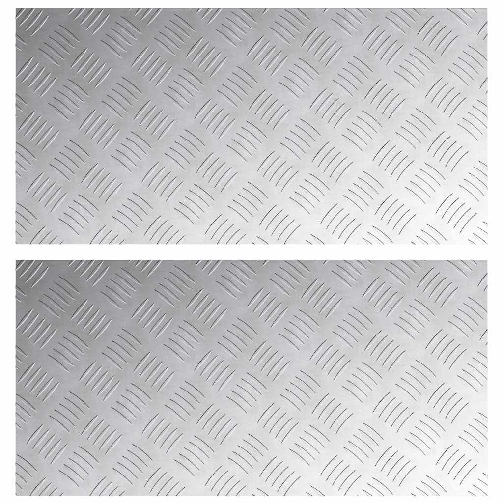 Dischi Quadrati 2 pcs Argento 80 x 40 cm Alluminio 4104331