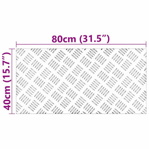 Dischi Quadrati 2 pcs Argento 80 x 40 cm Alluminio 4104331