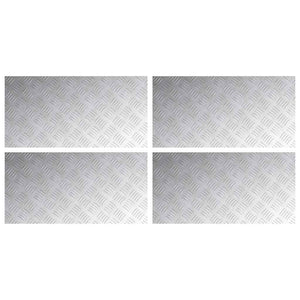 Dischi Quadrati 4 pcs Argento 80 x 40 cm Alluminio 4104332