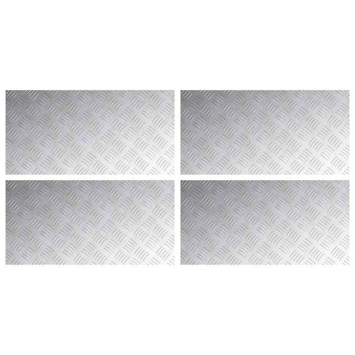 Dischi Quadrati 4 pcs Argento 80 x 40 cm Alluminio 4104332