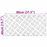 Dischi Quadrati 4 pcs Argento 80 x 40 cm Alluminio 4104332