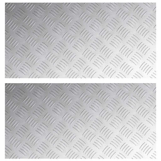 Dischi Quadrati 2 pcs Argento 80 x 40 cm Alluminio 4104333