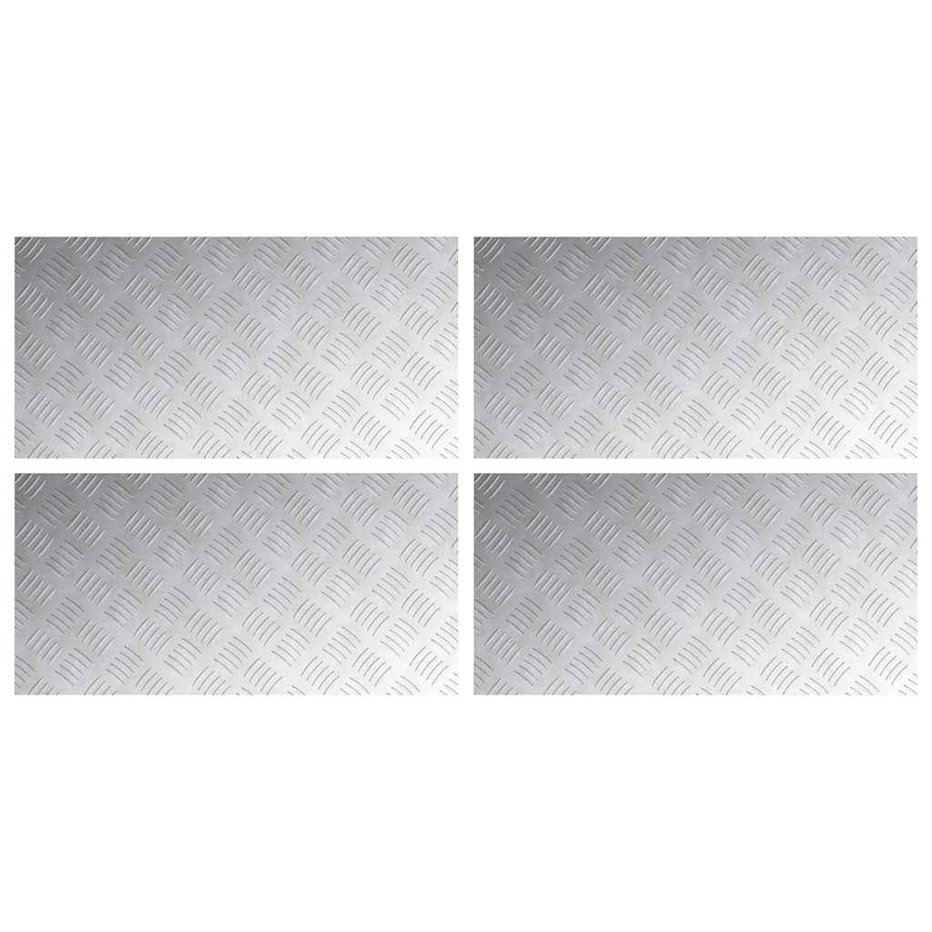 Dischi Quadrati 4 pcs Argento 80 x 40 cm Alluminio 4104334